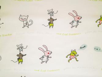 0,1 m Kissa-Popeline "Viecher" Baumwolle kbA 160 cm br. 