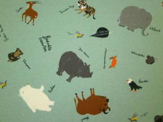 0,1 m feiner Digital-Druck "Friday for Future - Bedrohte Arten" Designed by Sybille Hein kbA 150 cm br. 