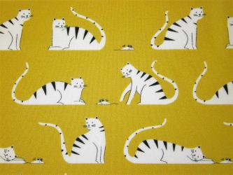 0,1 m Organic Cotton Druckstoff "Spielende Katzen"  110 cm br. 