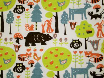 0,5 m Interlock Baumwoll-Jersey  "Im Wald" kbA GOTS 115 cm br. 