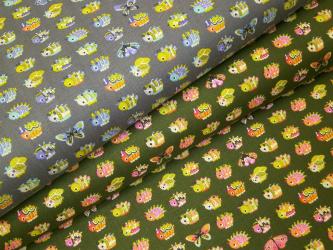 0,1 m Baumwoll-Druckstoff  "Dinoevolution - Dinokäfer" ca. 112 cm br. 