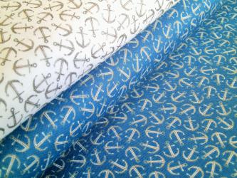 0,5 m Druckstoff  "Sail away"  Anker ca. 112 cm br. 