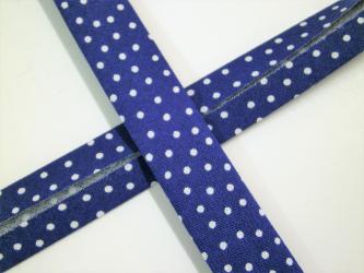 1 m Schrägband "Delft - Pünktchen " Westfalen 100% Baumwolle 