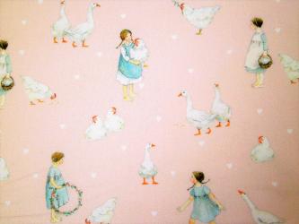 0,1 m Baumwollstoff "Landleben rosa" 145 cm breit 