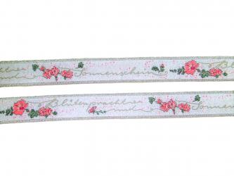 1 m Webband "Blütenpracht und Sonnenschein" 16 mm br.  Ostern Frühling 