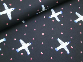 0,1 m Baumwoll-Druckstoff  "Snow Flower - Winterbirds " 