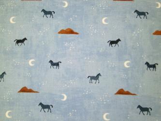 0,1 m Baumwoll-Druckstoff  "Salt River - Pferde und Mond" ca. 112 cm br. 