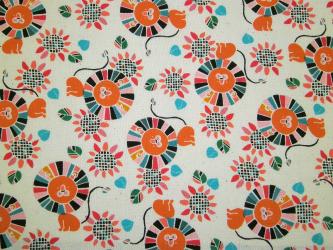 0,1 m Baumwoll-Druckstoff  "Kawaii - Löwe " 