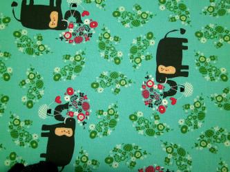 0,1 m Baumwoll-Druckstoff  "Kawaii - Elefant" " 