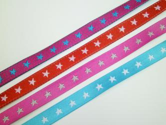 1 m Webband "Sternchenband" 7 mm Design Farbenmix 