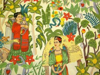 0,1 m Baumwoll-Druckstoff  "Frida's Garten"  110 cm br. 