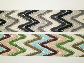 1 m aufbügelbare Strick- Borte "Zickzack" 40 mm br. 