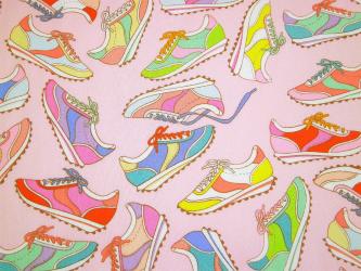 0,1 m Baumwoll-Druckstoff  "Summerbreeze - Sneaker"  110 cm br. 