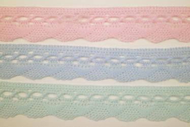 1 m Baumwolllspitze "Pastell" 24 mm blau