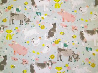 0,1 m Druckstoff  "This Farm - Alle meine Tiere" ca. 114 cm br. 