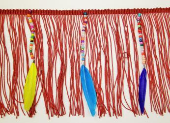 1 m Franse mit Federn "Santa Fe" 15 cm br. 