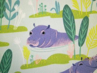0,1 m Druckstoff  "Kongo - Hippo" ca. 114 cm br. 