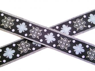 1 m Webband "Ornament silber" 16 mm br. 