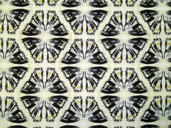 0,1 m Baumwoll-Druckstoff  "Schmetterlingsgold" 110 cm br. 