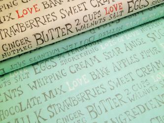 0,1 m Druckstoff  "In the Kitchen" Zutaten ca. 114 cm br. 