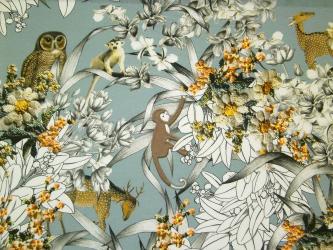 0,1 m feiner Digital-Druck Cotton Lawn "Mari" kbA 145 cm br. 