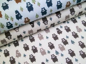 0,1 m Japan-Druckstoff  "Kleiner Bär"  110 cm br. Kokka blau