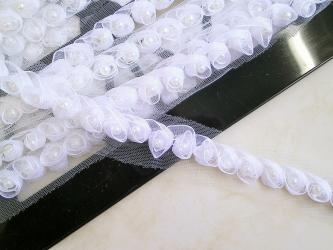 1 m Tüllband "Rosenperle"    20 / 35  mm br. 