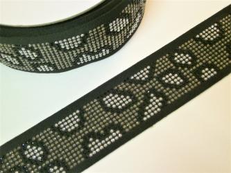 1 m Strass-Borte "Leopard" 40 mm br. 