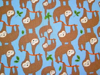 0,1 m Baumwoll-Druckstoff  "Schlafendes Faultier"  110 cm br. 