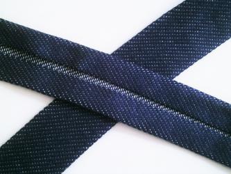1 m Stretch-Schrägband "Jeans"  20 mm vorgefalzt 