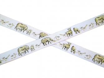 1 m Webband "Schäfchenweide" 16 mm br. 