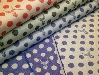 0,1 m Kokka-Jacquard-Webststoff "Nerd-Hirsch" Baumwolle 