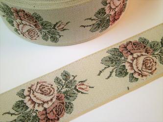 1 m Webband "Vintage Rose" 56 mm 