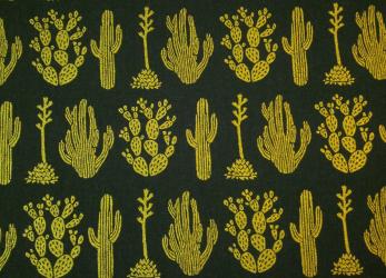 0,1 m Baumwoll-Canvas  "Durch die Wüste - Kakteen" 114 cm br. 