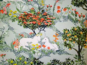 0,1 m Druckstoff  "Einhorngarten" ca. 114 cm br. 