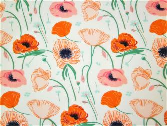 0,1 m Druckstoff  "Flowerette - Mohn" ca. 114 cm br. 