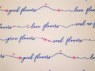 0,1 m Druckstoff  "Flowerette - Grüße" ca. 114 cm br. 