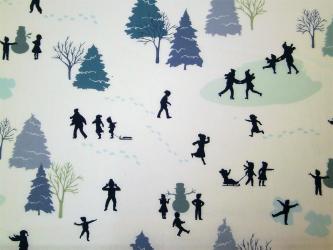0,1 m Druckstoff  "Snowday - Schlittschuhläufer" ca. 114 cm br.  Art Gallery 