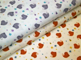 0,1 m Baumwoll-Druckstoff  "Summer Skies - Fuchs" ca. 112 cm br. 