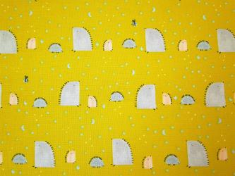 0,1 m Baumwoll-Druckstoff  "Summer Skies - Igelfamilie" ca. 112 cm br. 