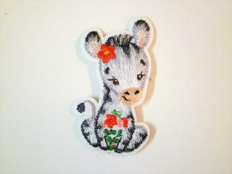 Applikation "Blumen-Zebra" ca.55x30 mm 