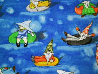 0,1 m Baumwoll-Druckstoff  "Wichtelurlaub - Badespaß"  110 cm br. 