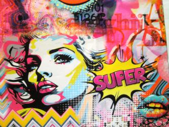 Strandtaschenpanel-Druck "Super" Digitaldruck 100% Baumwolle 150x125 cm 