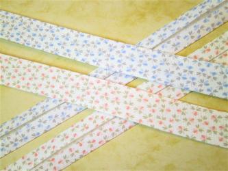 1 m Schrägband "Pastellblume" 100% Bio-Baumwolle kba GOTS 