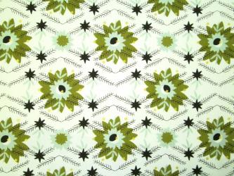 0,1 m Baumwoll-Druckstoff  "Lametta auf dem Weg: Mondblumen"  110 cm br. 