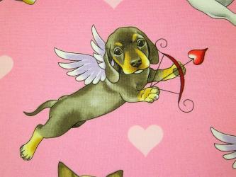 0,1 m Baumwoll-Druckstoff  "Puppy Love"  110 cm br. 