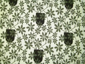 0,1 m Organic Cotton Druckstoff "Pflanzen - Blätter"  110 cm br. 