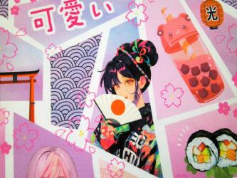 0,1 m Jersey  "Manga - Kawaii" 140 cm br. 