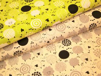 0,1 m Druckstoff  "Schafe" ca. 110 cm br. 