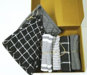 Geschenkset 4 Geschirrtücher + 2 Topflappen 